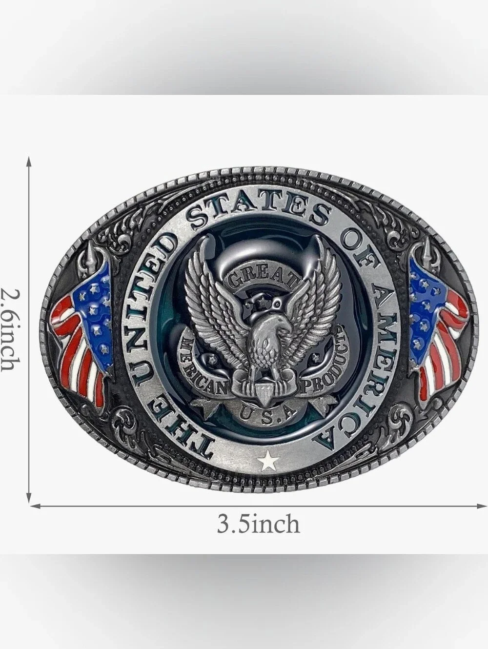 New patriotic United States of America eagle Oval belt buckle
